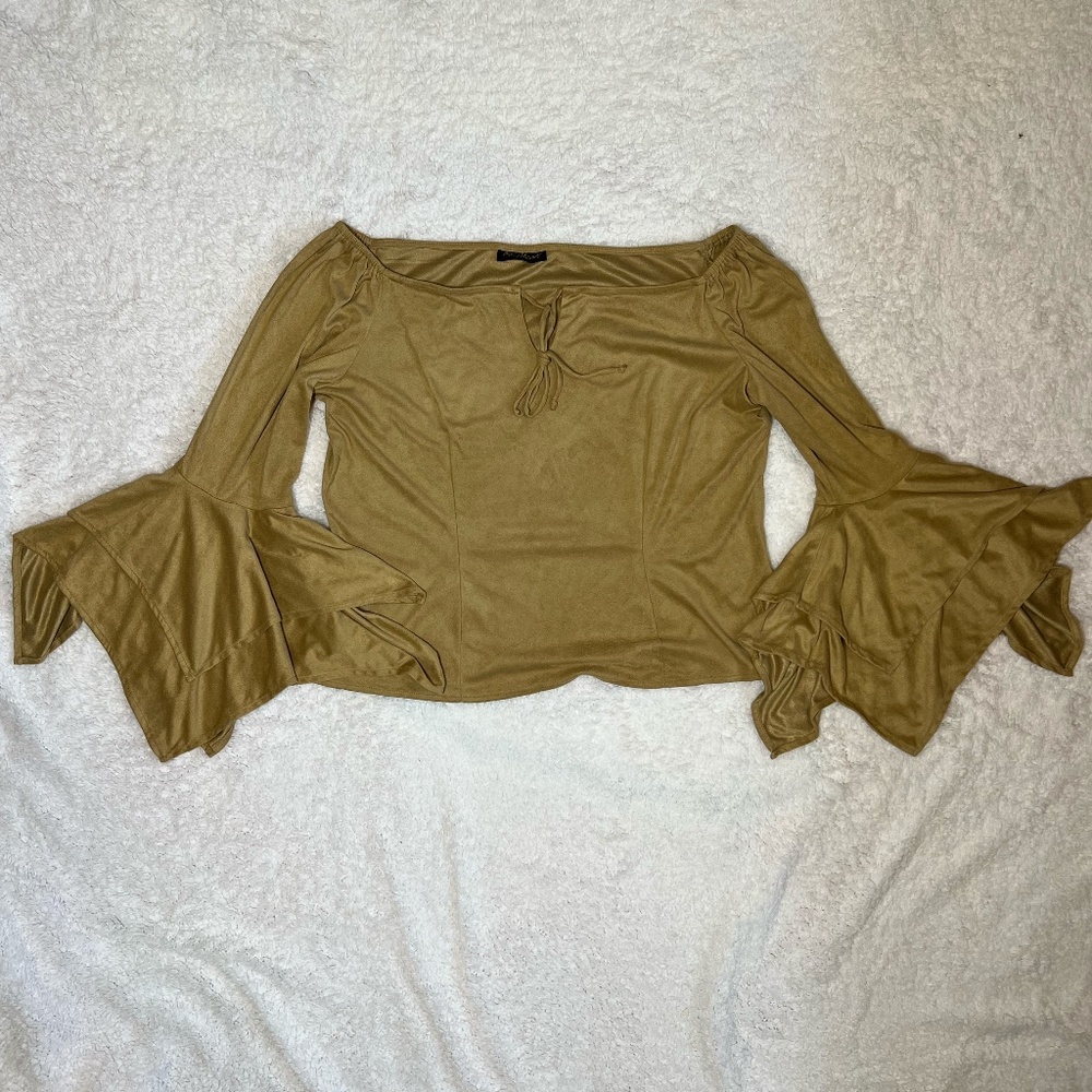 Faux Suede Blouse